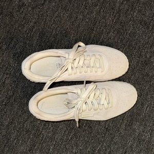White suede platform puma sneakers size 9